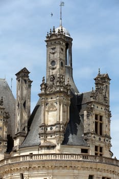 The royal Castle of Chambord in Cher Valley, France