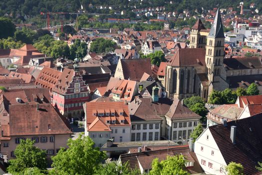 Esslingen am Neckar views from Castle Burg near Stuttgart, Baden Wurttemberg, Germany 