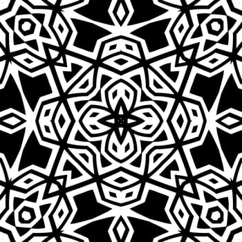 Digital computer graphic - decorative ornament in a black - white colors for design.