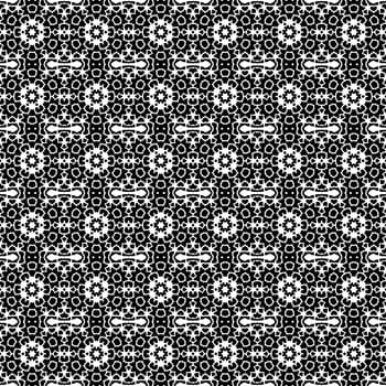 Digital computer graphic  seamless decorative ornament in a black - white colors for design.