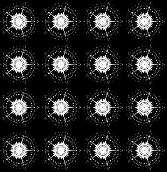 Digital computer graphic  seamless decorative ornament in a black - white colors for design.