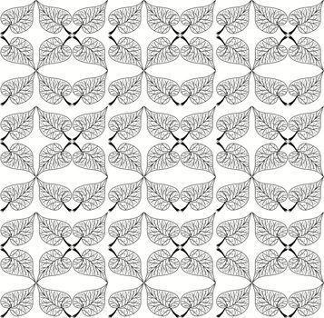 Digital computer graphic  seamless decorative ornament in a black - white colors for design.