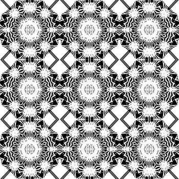 Digital computer graphic  seamless decorative ornament in a black - white colors for design.