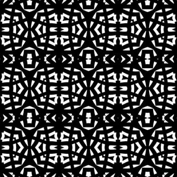 Digital computer graphic  seamless decorative ornament in a black - white colors for design.