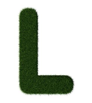 Letter L made with blades of grass