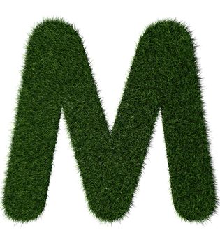 Letter M made with blades of grass