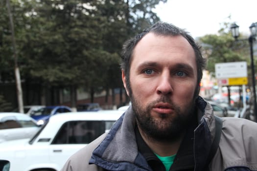 Tuapse, Krasnodar region, Russia - March 23, 2012. The ecologist Suren Gazaryan just left from under arrest