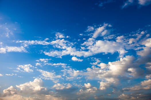 Blue sky with lots of white clouds