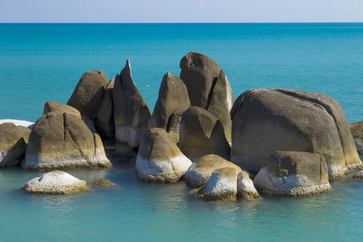 Beautiful stones on Lamai beach, Koh Samui, Thailand