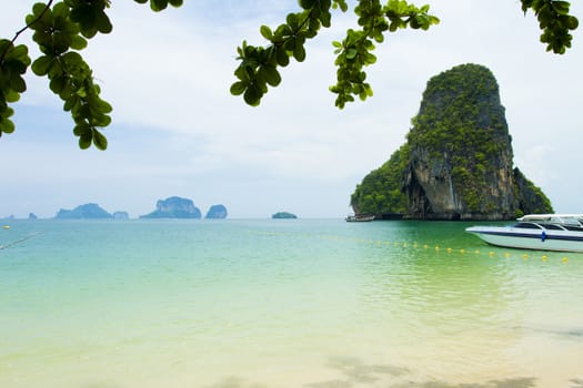 Beauty beach and limestone rocks