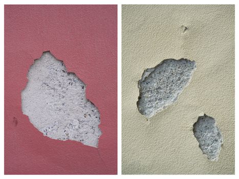 detail of damaged walls for the weather and the passage of time