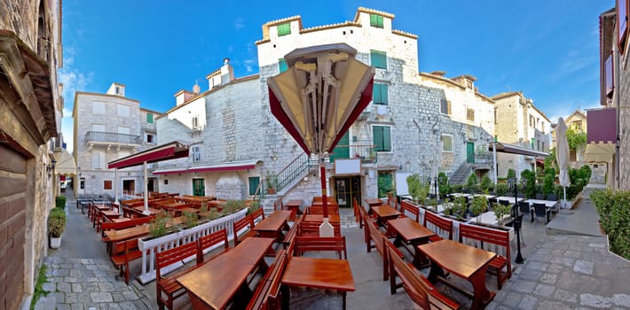 Town of Trogir old square panorama, Dalmatia, Croatia