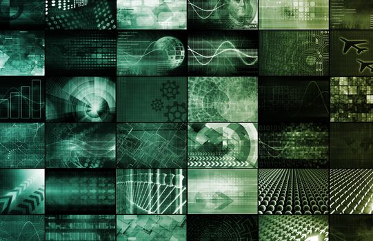 Global Digital Technology Concept with Monitors Screens