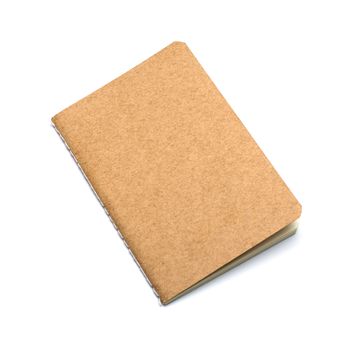 brown eco notebook or scrapbook on white background