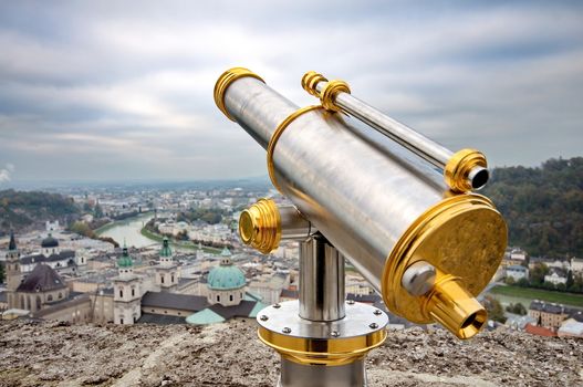 Tourist binoculars in Salzburg, Austira