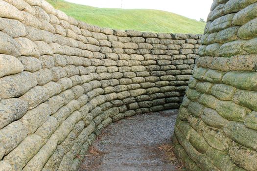 The trenches on battlefield of Vimy ridge France