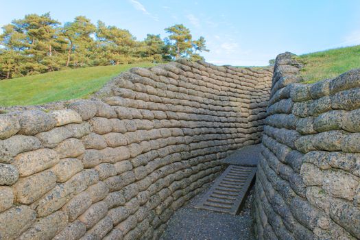 The trenches on battlefield of Vimy ridge France