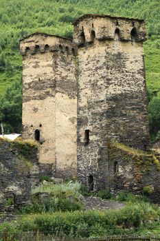 Fortified towers of Ushguli, Swanetia, Georgia, Europe