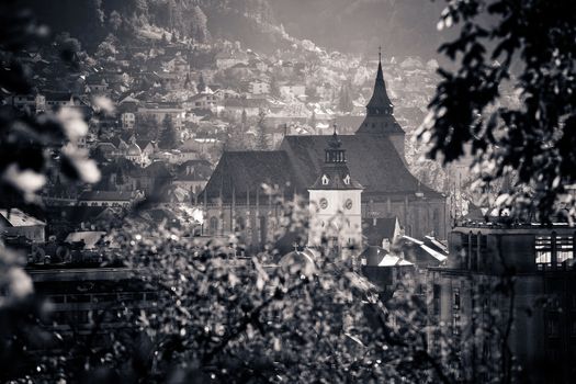 View of Brasov old city known as Kronstadt located in the central part of Romania