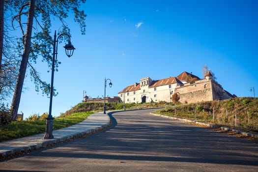Brasov, Romania - November 7, 2012: Old fortress "Cetatuia" on a sunny autumn day, Brasov, Romania
