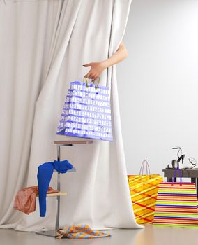 shopping woman holding bag sale conceptual background