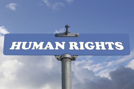 Human rights road sign