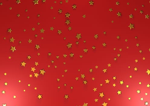 Abstract modern Holiday red background with stars.