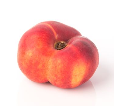 donut peaches. flat peaches on the background