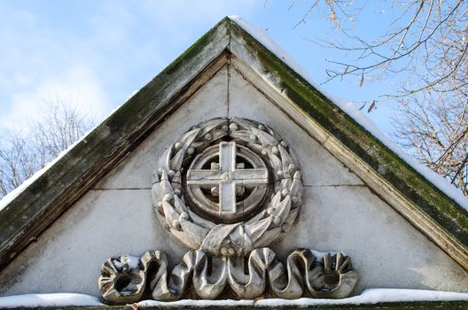 Details of Small mausoleum in a historic Ivancho Mihailov Rousse Bulgaria