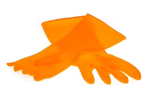 Anti acid Gloves ultra strong orange isolated