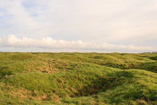 The trenches and craters on battlefield of Vimy ridge