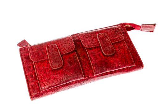 beautiful red wallet women like skin alligator