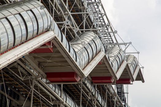 The Centre Pompidou in Paris designed in the style of high-tech architecture