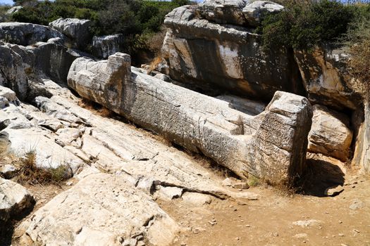 The statue of Dionysos in Apollonas in Naxos