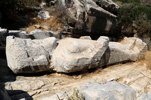 The statue of Dionysos in Apollonas in Naxos