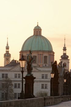view of spires of the old town from charles bridge