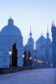 view of spires of the old town from charles bridge