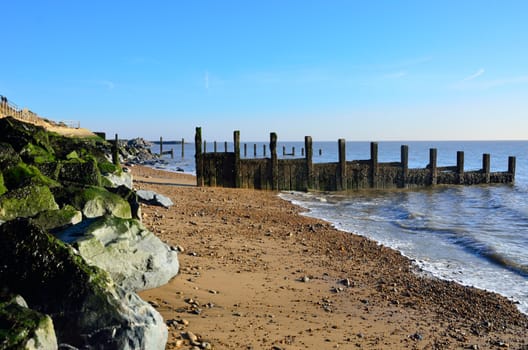 Essex Coastline with wooden Groyne