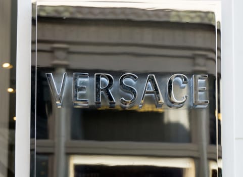 BEVERLY HILLS, CA/USA - JANUARY 3, 2015: Versace retail store exterior. Gianni Versace is an Italian fashion company and trade name founded by Gianni Versace in 1978.