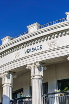 BEVERLY HILLS, CA/USA - JANUARY 3, 2015: Versace retail store exterior. Gianni Versace is an Italian fashion company and trade name founded by Gianni Versace in 1978.