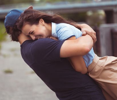 Attractive young couple in love - happiness concept