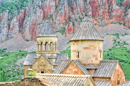 Scenic Novarank monastery in Armenia, famous tourist destination