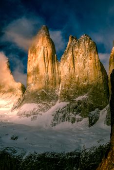 Beautiful Torres del Paine national park in south America                 
