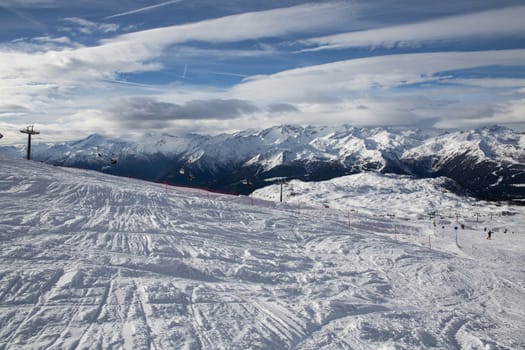 Ski Slope near Madonna di Campiglio Ski Resort, Italian Alps