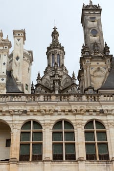 The royal Castle of Chambord in Cher Valley, France