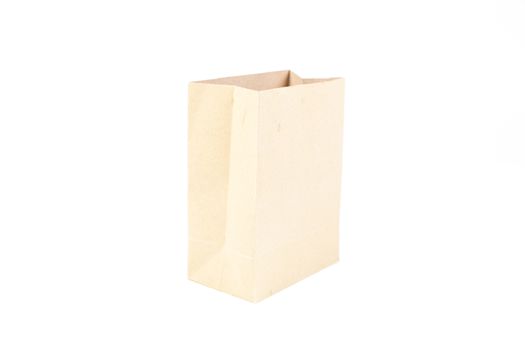 Brown paper bag. In brown paper bag. Isolated white background