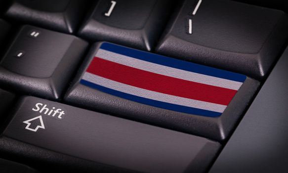 Flag on button keyboard, flag of Costa Rica