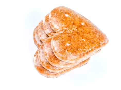 Heart shaped cookie, isolated on white background