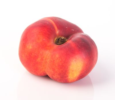 donut peaches. flat peaches on the background