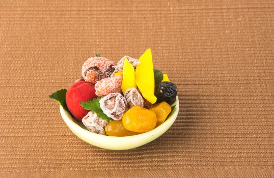 preserved fruits & Dried fruits. Food Snack on Background